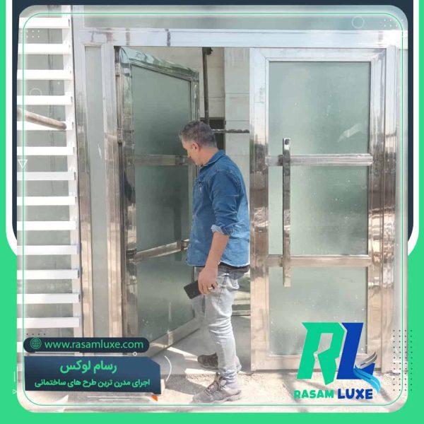 قیمت ساخت درب استیل دولنگه ورودی