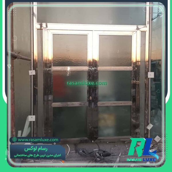 قیمت درب استیل دو لنگه فروشگاه