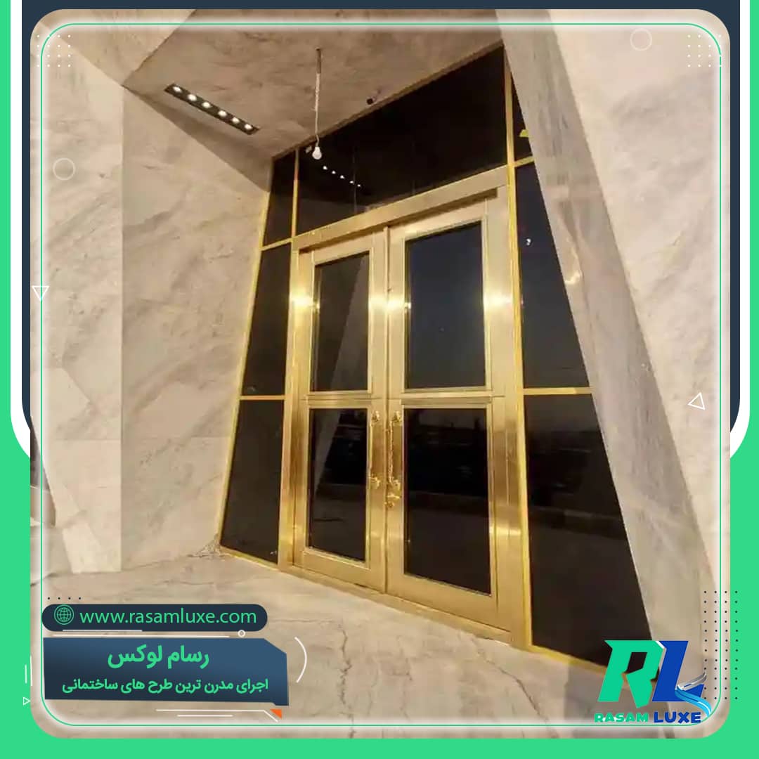 قیمت درب استیل طلایی مغازه