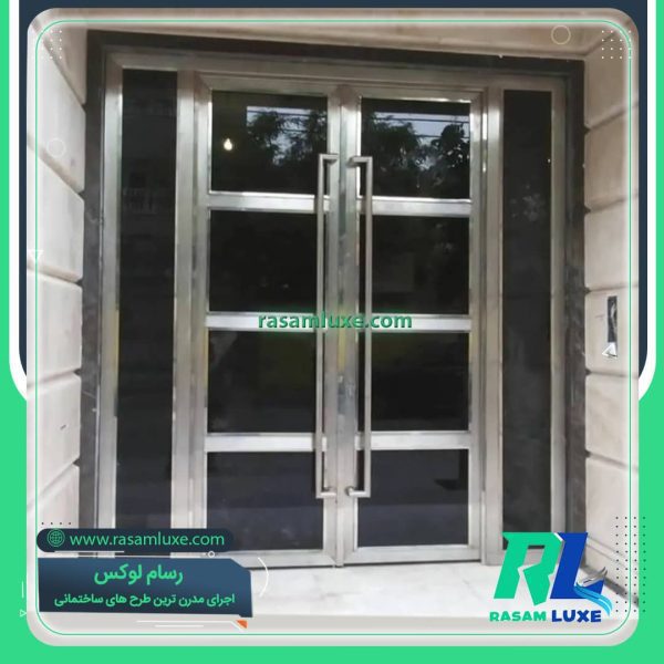 قیمت درب استیل دو لنگه ورودی مسکونی