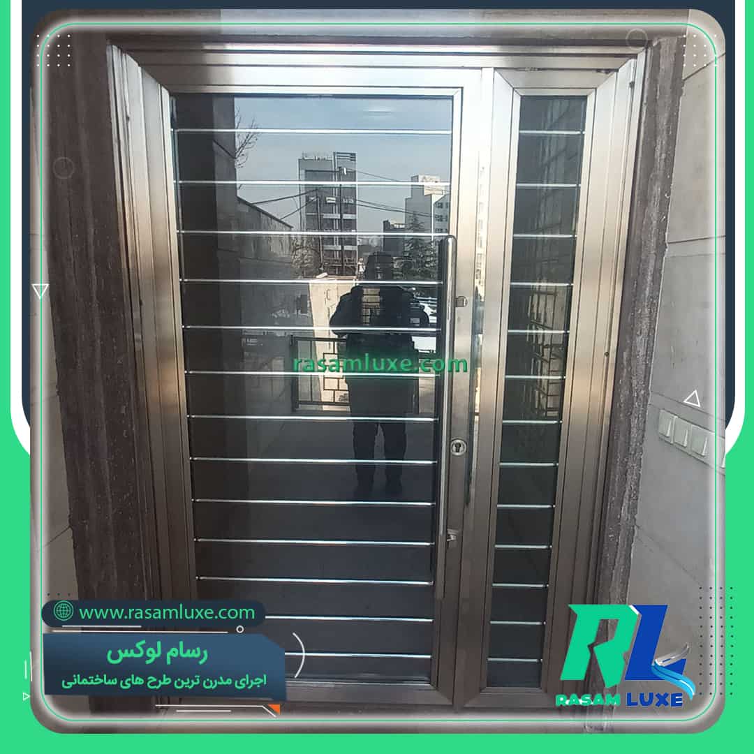 قیمت درب استیل تک لنگه ورودی لابی تهران