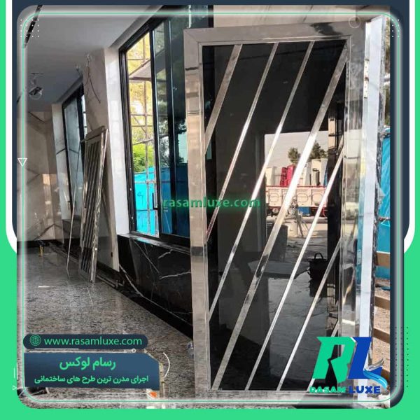 درب استیل و شیشه ورودی ساختمان اداری کرج