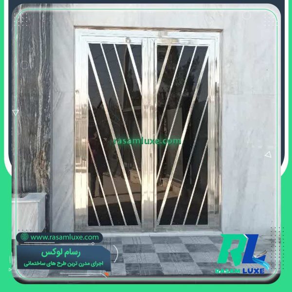 قیمت درب استیل ضد سرقت دولنگه نقره ای تهران