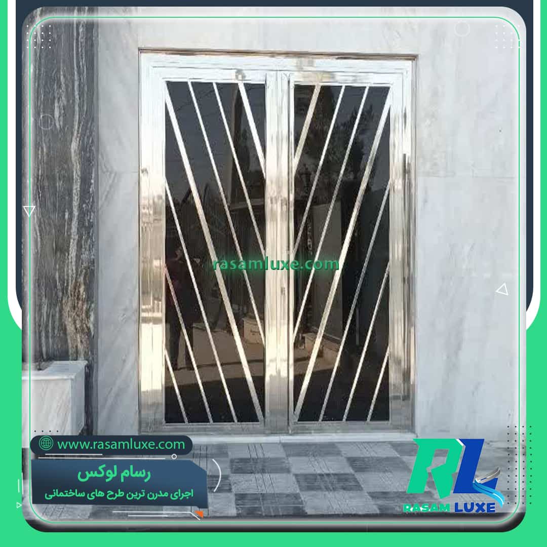 قیمت درب استیل ضد سرقت دولنگه نقره ای تهران