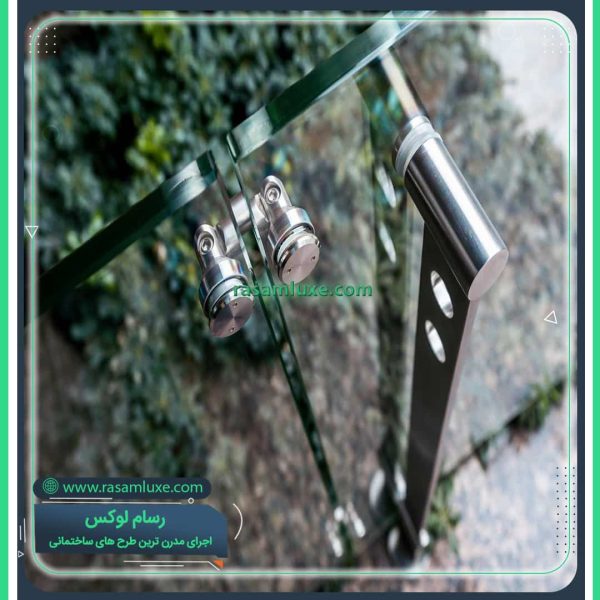 نرده شیشه ای پایه استیل