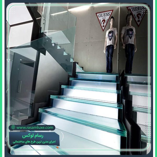 اجرای راه پله شیشه ای سام لوکس