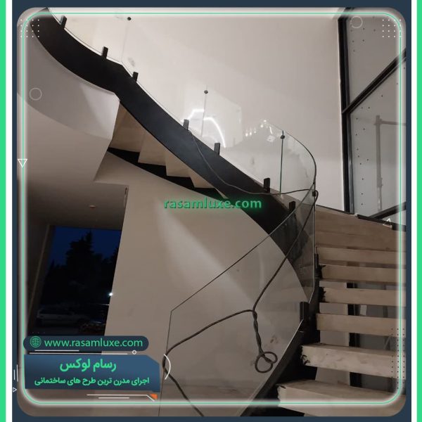 19 نرده شیشه ای راه پله