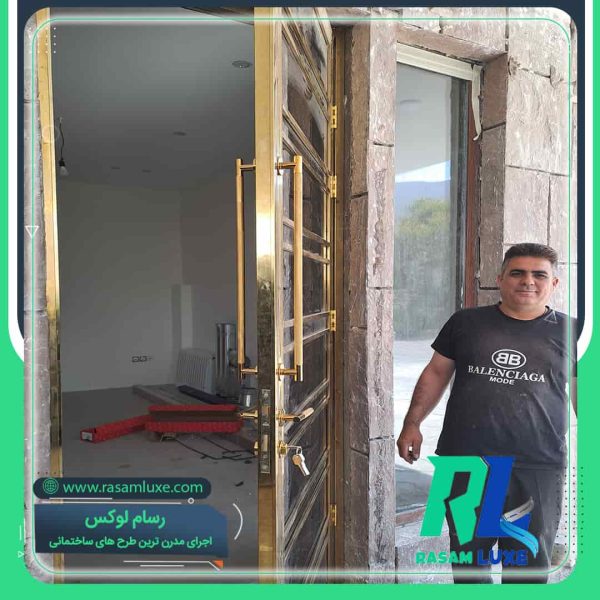 نصب درب استیل طلایی ویلایی