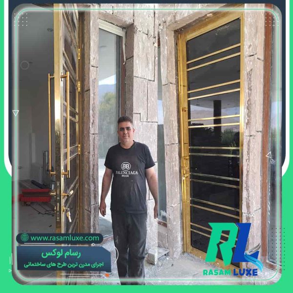 قیمت درب استیل طلایی ورودی