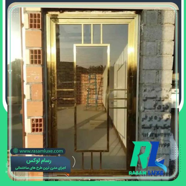 درب استیل طلایی تک لنگه ورودی شمال