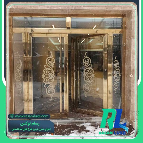 قیمت ساخت درب استیل طلایی هتل